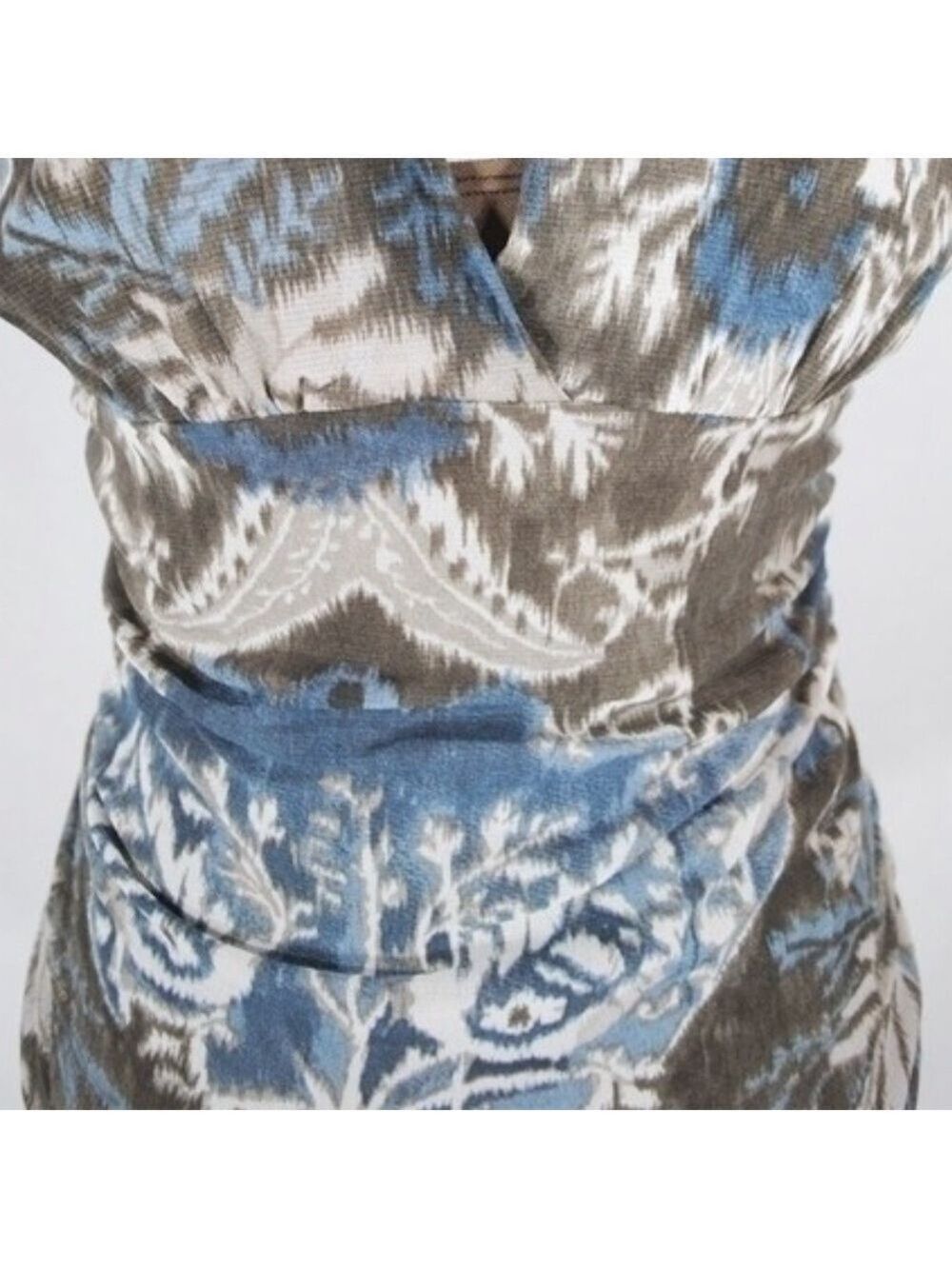 Karen Kane shirred mesh faux wrap blouse size medium - Picture 4 of 6